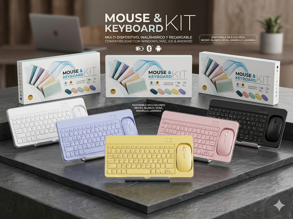 Combo teclado y mouse inalámbrico/Blueth