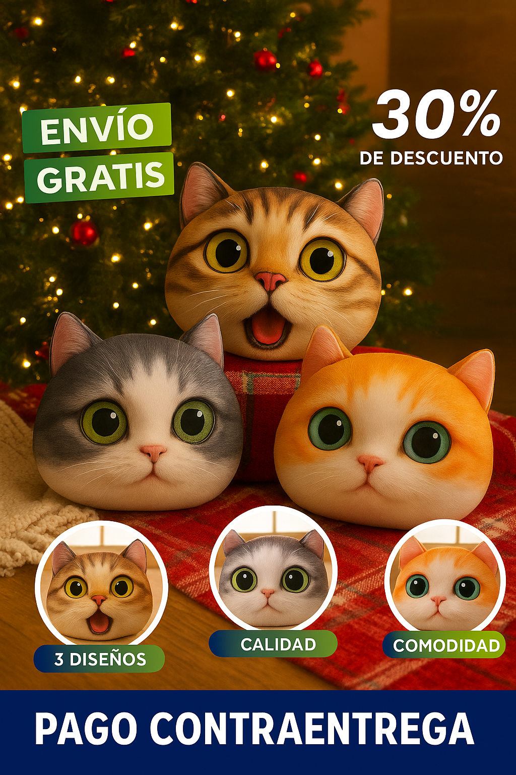 Cojín De Gatos 3D