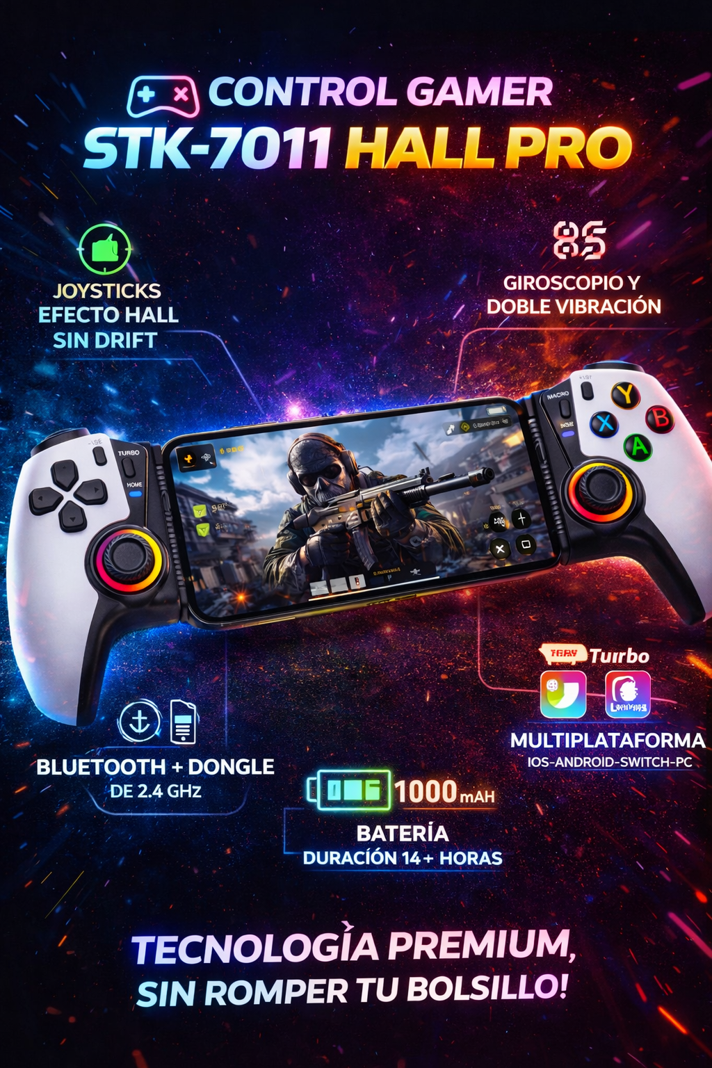 CONTROL BLUETOOTH STK-7011 HALL EFFECT