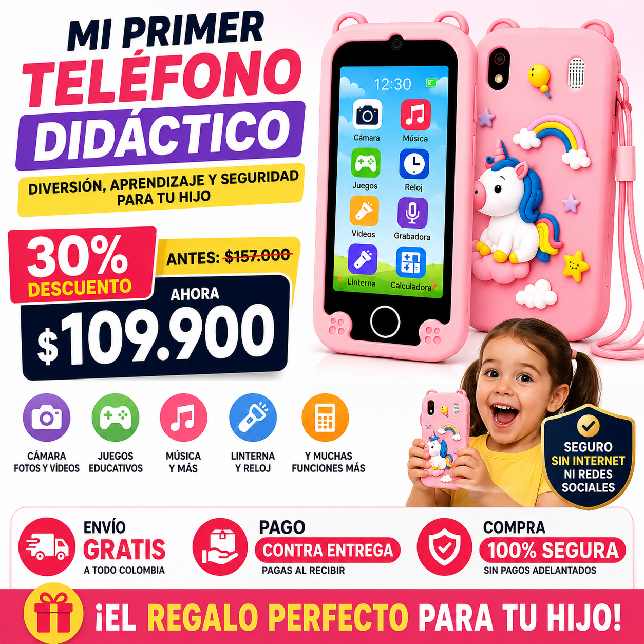Teléfono Inteligente Para Niños Con Dobl