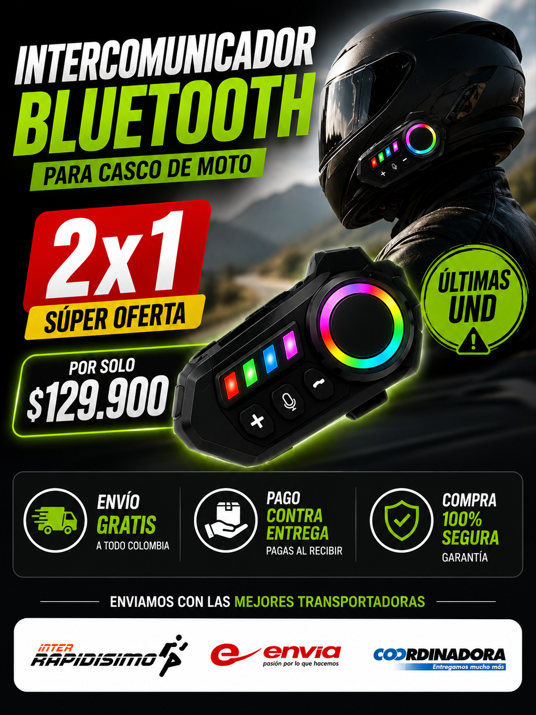 Intercomunicador Bluetooth para Casco RG