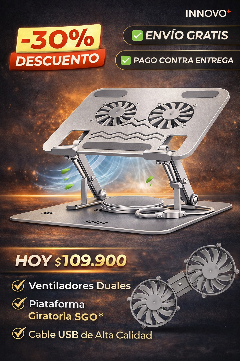 Soporte Ergonomico Premium 360° Laptop