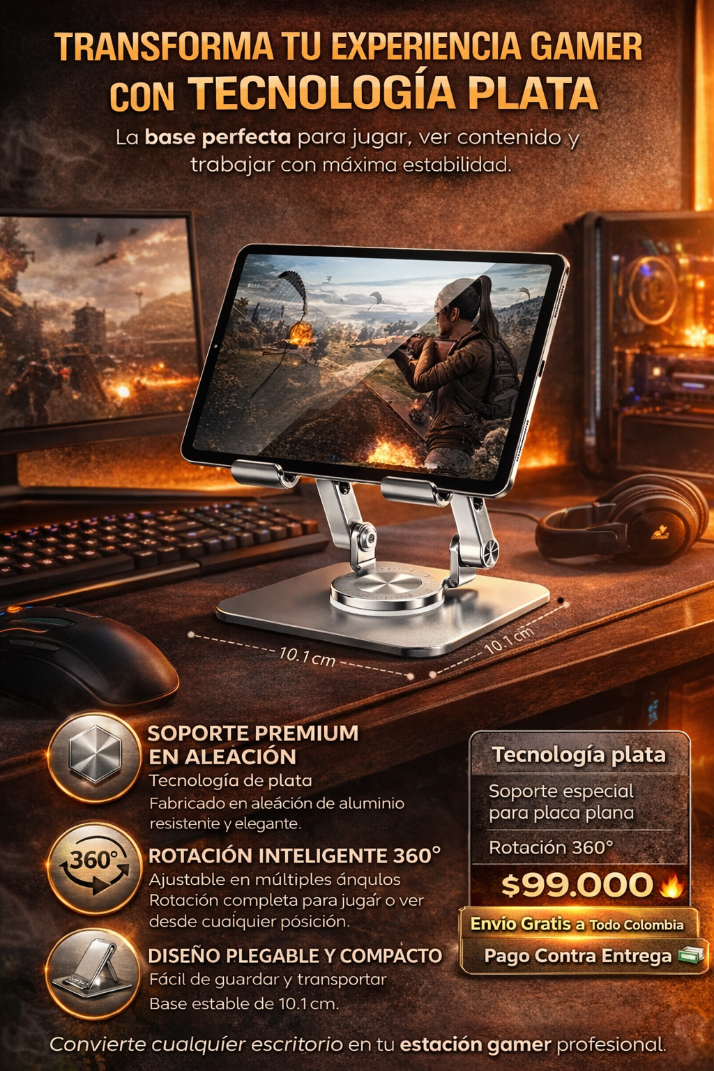 Soporte metálico para tablet S115